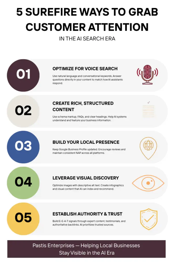 Infographic 5 ways to increase visability in AI Search