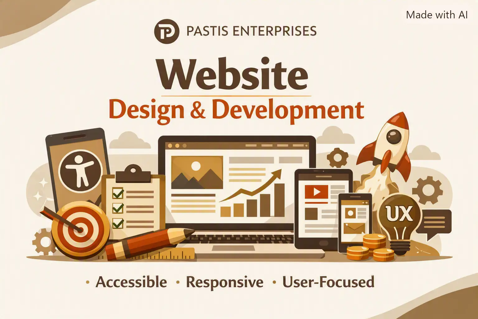 Website Design and Development Website Design and Development AI produced image