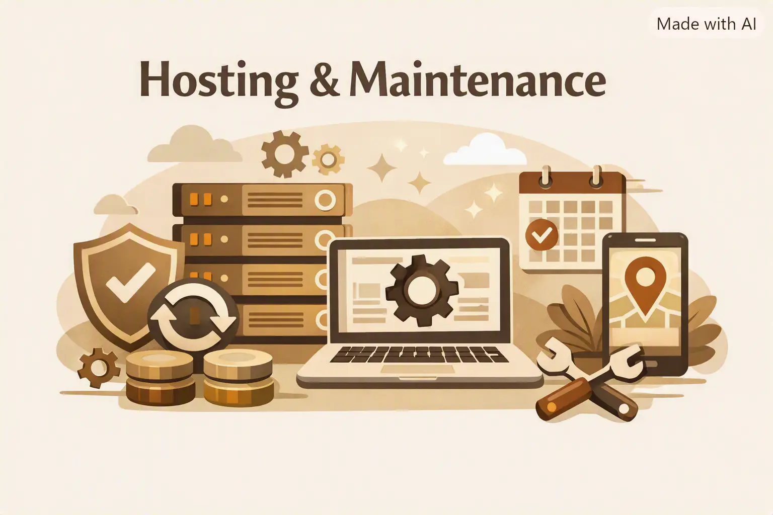 Hosting and maintenance matching colors Hosting and Maintenance Icon by Microsoft Designer